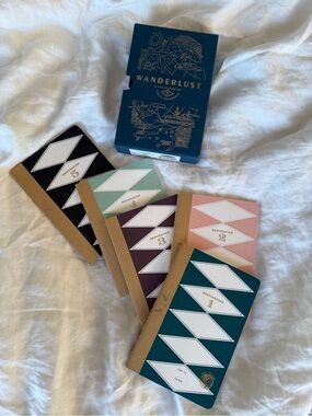 Wanderlust Travel Pocket Notebooks in Teal, Blush, Mint, Plum, Black
